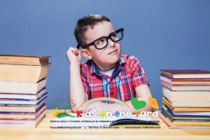 Schoolboy study at school, homework learning