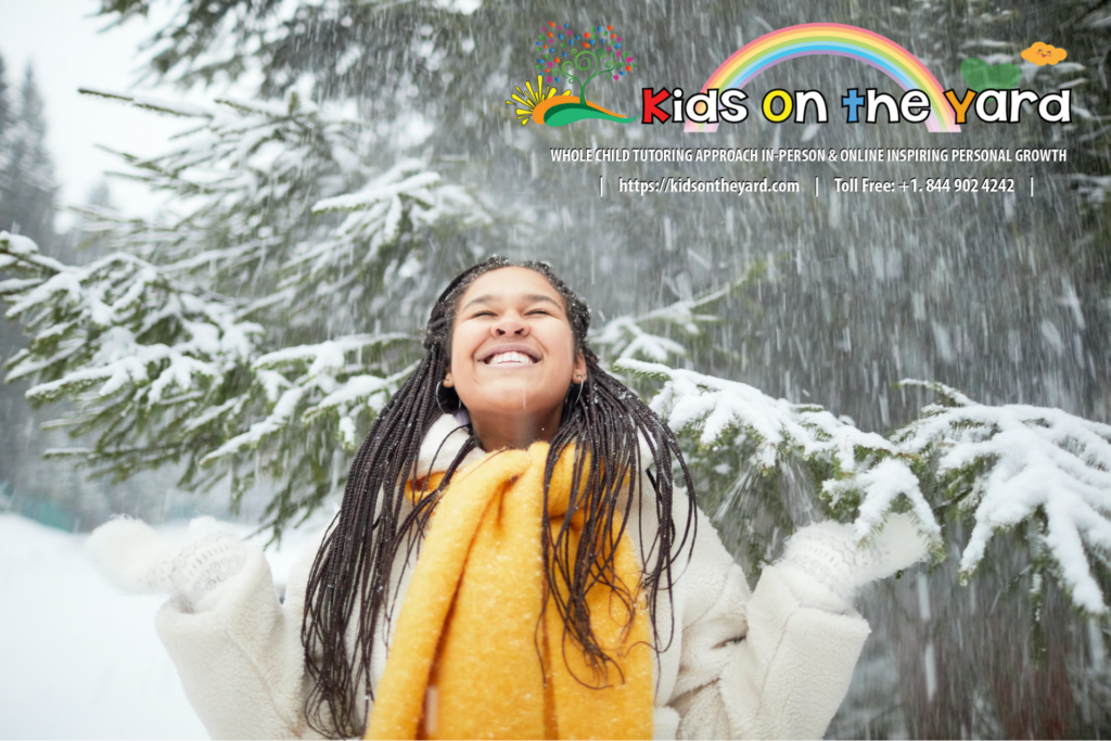 Happy winter holidays outdoors