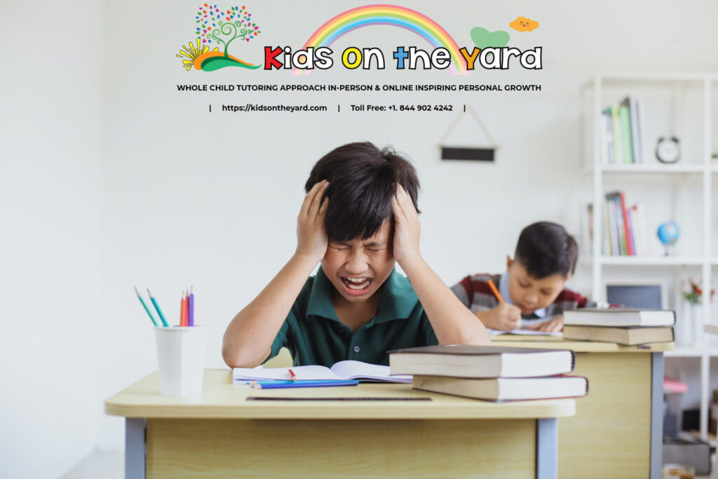 Stressed student during exam