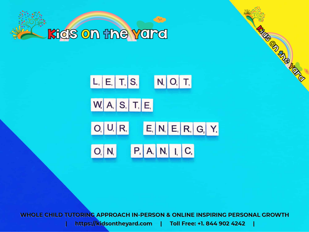 Let’s not waste our energy on panic. .