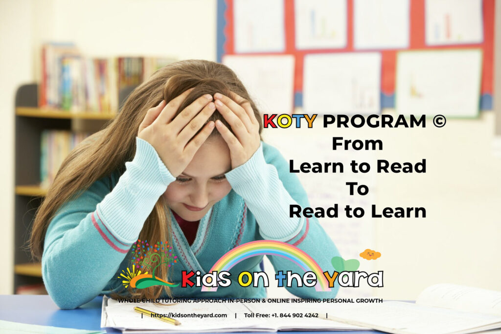 Children have fun reading a book together. How to help your child with spelling, writing, and comprehension using KOTY Program © From Learn to Read to Read to Learn. Struggling does not mean failing.
