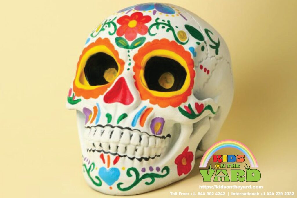 create skull art to discuss the significance of sugar skulls in Dia de los Muertos.