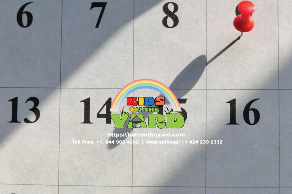 calendar being used as a visual aid that makes routines clear and easy to follow.